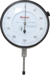 Starrett - 1" Range, 0-100 Dial Reading, 0.001" Graduation Dial Drop Indicator - 3-5/8" Dial, 0.1" Range per Revolution - Eagle Tool & Supply