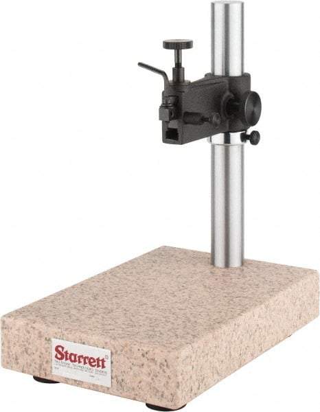 Starrett - Granite (Base), Rectangular Base, Comparator Gage Stand - 14" High, 12" Base Length x 8" Base Width x 2" Base Height, Includes Holder - Eagle Tool & Supply