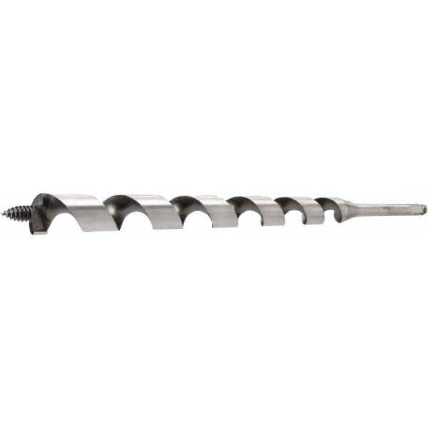 Lenox - 1-1/2", 1/2" Diam Hex Shank, 18" Overall Length with 12" Twist, Ship Auger Bit - Eagle Tool & Supply