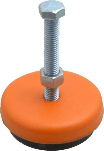 Mason Ind. - 1/2-13 Bolt Thread, 3-1/2" Wide x 1-1/8" High Standard Deflection Stud Mount Leveling Pad & Mount - 500 Max Lb Capacity, 3-1/2" Base Diam - Eagle Tool & Supply