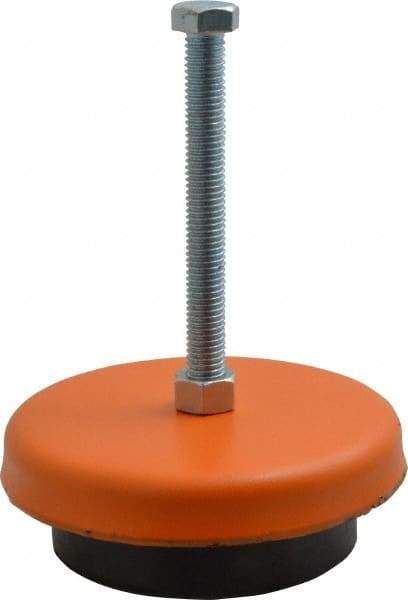 Mason Ind. - 1/2-13 Bolt Thread, 5" Wide x 1-3/4" High Standard Deflection Stud Mount Leveling Pad & Mount - 1,000 Max Lb Capacity, 5" Base Diam - Eagle Tool & Supply