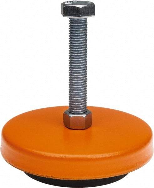 Mason Ind. - 3/4-10 Bolt Thread, 6-1/4" Wide x 1-3/4" High Standard Deflection Stud Mount Leveling Pad & Mount - 4,000 Max Lb Capacity, 6-1/4" Base Diam - Eagle Tool & Supply