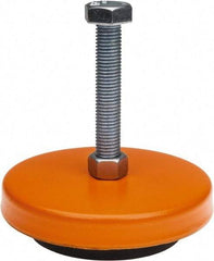 Mason Ind. - 3/4-10 Bolt Thread, 6-1/4" Wide x 1-3/4" High Standard Deflection Stud Mount Leveling Pad & Mount - 4,000 Max Lb Capacity, 6-1/4" Base Diam - Eagle Tool & Supply
