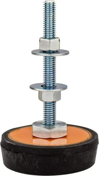 Mason Ind. - 1/2-13 Bolt Thread, 3.38" Wide Standard Deflection Stud Mount Leveling Pad & Mount - 1,000 Max Lb Capacity, 3-3/8" Base Diam - Eagle Tool & Supply