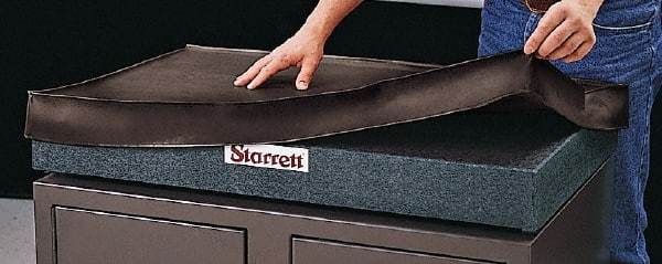 Starrett - 60 Inch Long x 36 Inch Wide Vinyl Inspection Surface Plate Cover - Black - Eagle Tool & Supply