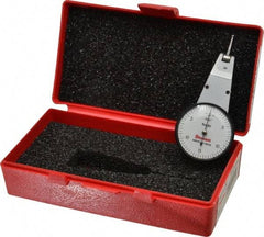 Starrett - 0.03 Inch Range, 0.0005 Inch Dial Graduation, Horizontal Dial Test Indicator - 1-3/8 Inch White Dial, 0-15-0 Dial Reading - Eagle Tool & Supply