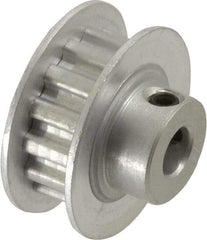 Power Drive - 14 Tooth, 1/4" Inside x 0.871" Outside Diam, Hub & Flange Timing Belt Pulley - 1/4" Belt Width, 0.891" Pitch Diam, 0.438" Face Width, Aluminum - Eagle Tool & Supply