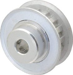 Power Drive - 15 Tooth, 1/4" Inside x 0.935" Outside Diam, Hub & Flange Timing Belt Pulley - 1/4" Belt Width, 0.955" Pitch Diam, 0.438" Face Width, Aluminum - Eagle Tool & Supply