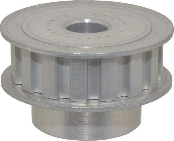 Power Drive - 16 Tooth, 1/2" Inside x 1.88" Outside Diam, Hub & Flange Timing Belt Pulley - 1/2" Belt Width, 1.91" Pitch Diam, 0.719" Face Width, Aluminum - Eagle Tool & Supply