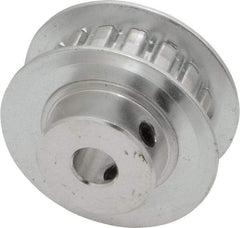 Power Drive - 16 Tooth, 1/4" Inside x 1" Outside Diam, Hub & Flange Timing Belt Pulley - 1/4" Belt Width, 1.019" Pitch Diam, 0.438" Face Width, Aluminum - Eagle Tool & Supply