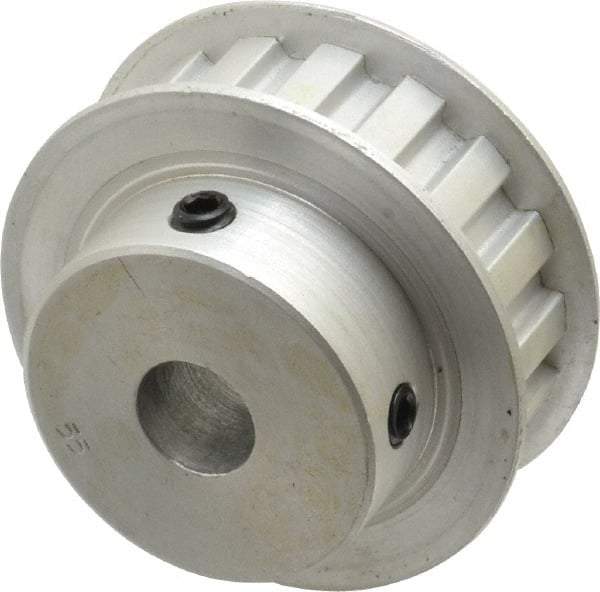 Power Drive - 17 Tooth, 1/2" Inside x 2" Outside Diam, Hub & Flange Timing Belt Pulley - 1/2" Belt Width, 2.029" Pitch Diam, 0.719" Face Width, Aluminum - Eagle Tool & Supply