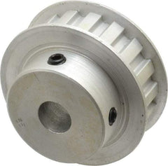 Power Drive - 17 Tooth, 1/2" Inside x 2" Outside Diam, Hub & Flange Timing Belt Pulley - 1/2" Belt Width, 2.029" Pitch Diam, 0.719" Face Width, Aluminum - Eagle Tool & Supply