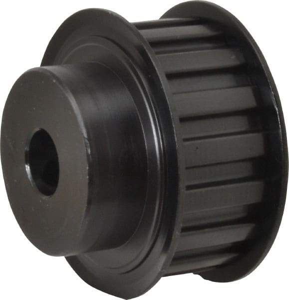 Power Drive - 17 Tooth, 1/2" Inside x 2" Outside Diam, Hub & Flange Timing Belt Pulley - 3/4" Belt Width, 2.029" Pitch Diam, 1" Face Width, Aluminum - Eagle Tool & Supply