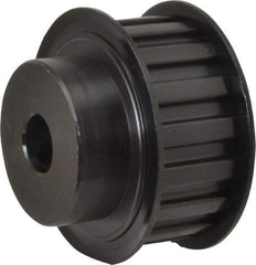 Power Drive - 17 Tooth, 1/2" Inside x 2" Outside Diam, Hub & Flange Timing Belt Pulley - 3/4" Belt Width, 2.029" Pitch Diam, 1" Face Width, Aluminum - Eagle Tool & Supply