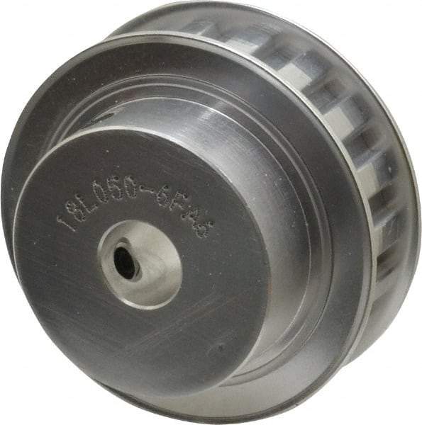 Power Drive - 18 Tooth, 1/2" Inside x 2.119" Outside Diam, Hub & Flange Timing Belt Pulley - 1/2" Belt Width, 2.149" Pitch Diam, 0.719" Face Width, Aluminum - Eagle Tool & Supply