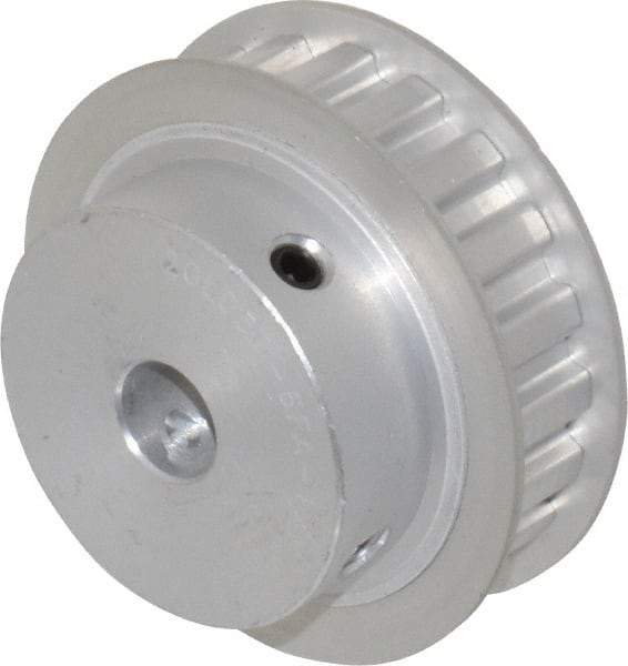 Power Drive - 20 Tooth, 1/2" Inside x 2.357" Outside Diam, Hub & Flange Timing Belt Pulley - 1/2" Belt Width, 2.387" Pitch Diam, 0.719" Face Width, Aluminum - Eagle Tool & Supply