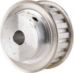 Power Drive - 20 Tooth, 1/2" Inside x 2.357" Outside Diam, Hub & Flange Timing Belt Pulley - 3/4" Belt Width, 2.387" Pitch Diam, 1" Face Width, Aluminum - Eagle Tool & Supply
