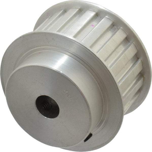 Power Drive - 20 Tooth, 1/2" Inside x 2.357" Outside Diam, Hub & Flange Timing Belt Pulley - 1" Belt Width, 2.387" Pitch Diam, 1-1/4" Face Width, Aluminum - Eagle Tool & Supply