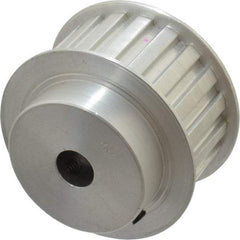 Power Drive - 20 Tooth, 1/2" Inside x 2.357" Outside Diam, Hub & Flange Timing Belt Pulley - 1" Belt Width, 2.387" Pitch Diam, 1-1/4" Face Width, Aluminum - Eagle Tool & Supply
