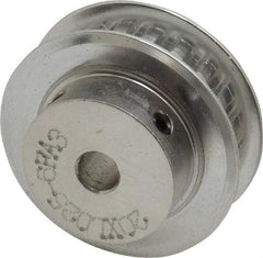Power Drive - 20 Tooth, 1/4" Inside x 1.253" Outside Diam, Hub & Flange Timing Belt Pulley - 1/4" Belt Width, 1.273" Pitch Diam, 0.438" Face Width, Aluminum - Eagle Tool & Supply