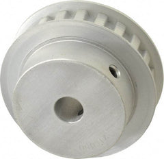 Power Drive - 21 Tooth, 1/2" Inside x 2.477" Outside Diam, Hub & Flange Timing Belt Pulley - 1/2" Belt Width, 2.507" Pitch Diam, 3/4" Face Width, Aluminum - Eagle Tool & Supply