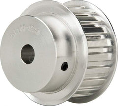Power Drive - 21 Tooth, 1/2" Inside x 2.477" Outside Diam, Hub & Flange Timing Belt Pulley - 1" Belt Width, 2.507" Pitch Diam, 1-1/4" Face Width, Aluminum - Eagle Tool & Supply