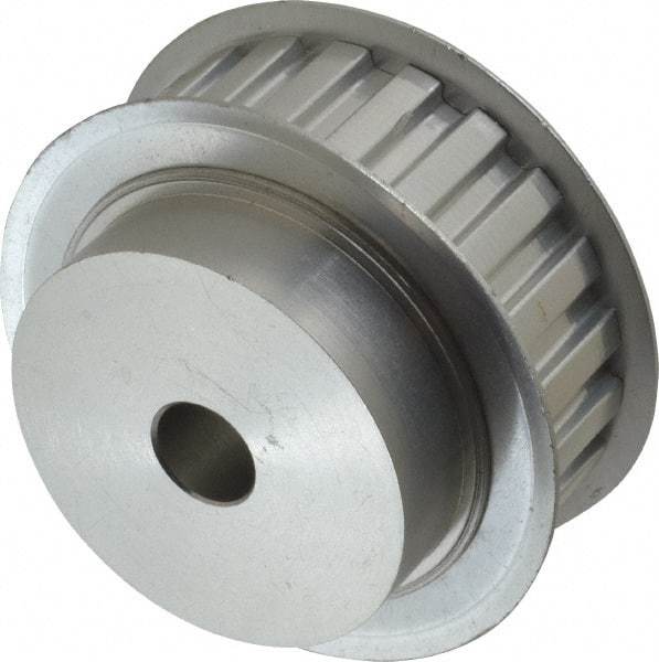 Power Drive - 22 Tooth, 1/2" Inside x 2.596" Outside Diam, Hub & Flange Timing Belt Pulley - 3/4" Belt Width, 2.626" Pitch Diam, 1" Face Width, Aluminum - Eagle Tool & Supply