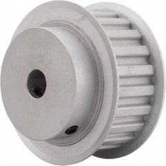 Power Drive - 22 Tooth, 1/2" Inside x 2.596" Outside Diam, Hub & Flange Timing Belt Pulley - 1" Belt Width, 2.626" Pitch Diam, 1-1/4" Face Width, Aluminum - Eagle Tool & Supply
