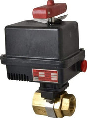 Gemini Valve - 1" Pipe, 720 psi WOG Rating Brass Electric Actuated Ball Valve - Reinforced PTFE Seal, Standard Port, Threaded (NPT) End Connection - Eagle Tool & Supply