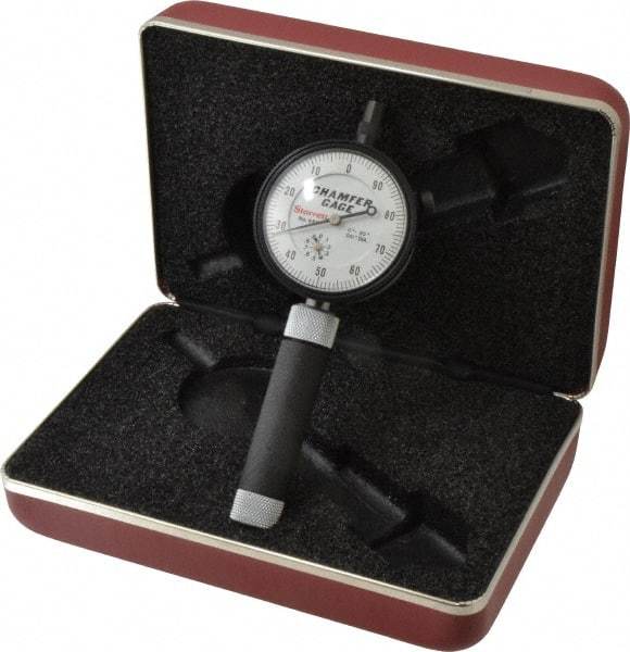 Starrett - 0 to 3/8", 0 to 90° Included Angle, Internal Chamfer Gage - White Hardened Tool Steel (Plunger), 3 Blade Plunger - Eagle Tool & Supply
