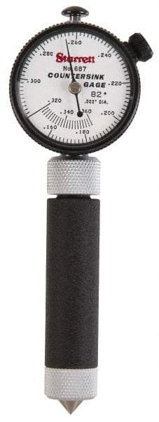 Starrett - 0.16 to 0.36" 82° Countersink Gage - White Dial Face - Eagle Tool & Supply