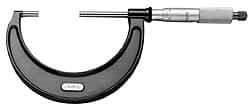Starrett - 1-1/2 to 3-1/2" Range, 0.0001" Graduation, Mechanical Outside Micrometer - Ratchet Stop Thimble, 2-5/8" Throat Depth, Accurate to 0.0001" - Eagle Tool & Supply