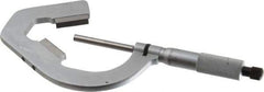 Starrett - 1 to 2 Inch Measurement, 0.0001 Inch Graduation, 3 Flutes Measured, Ratchet Stop Thimble, Mechanical V Anvil Micrometer - Satin Chrome Finish, Carbide - Eagle Tool & Supply