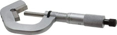 Starrett - 0.078 to 1 Inch Measurement, 0.0001 Inch Graduation, 5 Flutes Measured, Ratchet Stop Thimble, Mechanical V Anvil Micrometer - Satin Chrome Finish, Carbide - Eagle Tool & Supply