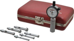 Starrett - 7 Anvil, 0.217 to 19/32" Dial Bore Gage Set - 0.0001" Graduation, 1-1/2" Gage Depth - Eagle Tool & Supply