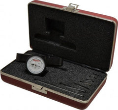 Starrett - 0 to 8.6 Inch Range, Steel, White Dial Depth Gage - 0.001 Inch Graduation, 4 Inch Base Measuring Length - Eagle Tool & Supply