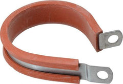 Made in USA - 1-3/4" Pipe, 1-3/4" Rod, Cushion Clamp - Gray & Red, Galvanized Steel & Silcone Cushion - Eagle Tool & Supply