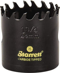 Starrett - 1-3/4" Diam, 1-5/8" Cutting Depth, Hole Saw - Carbide-Tipped Saw, Toothed Edge - Eagle Tool & Supply