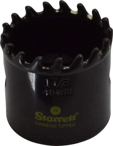 Starrett - 1-7/8" Diam, 1-5/8" Cutting Depth, Hole Saw - Carbide-Tipped Saw, Toothed Edge - Eagle Tool & Supply