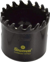 Starrett - 2" Diam, 1-5/8" Cutting Depth, Hole Saw - Carbide-Tipped Saw, Toothed Edge - Eagle Tool & Supply