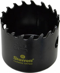 Starrett - 2-1/8" Diam, 1-5/8" Cutting Depth, Hole Saw - Carbide-Tipped Saw, Toothed Edge - Eagle Tool & Supply