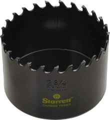 Starrett - 2-3/4" Diam, 1-5/8" Cutting Depth, Hole Saw - Carbide-Tipped Saw, Toothed Edge - Eagle Tool & Supply