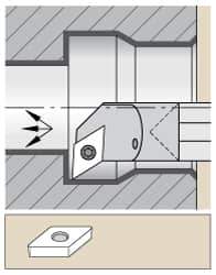 Kennametal - 33.02mm Min Bore Diam, 304.8mm OAL, 1" Shank Diam, E-SDUP Indexable Boring Bar - DP.. Insert, Screw Holding Method - Eagle Tool & Supply