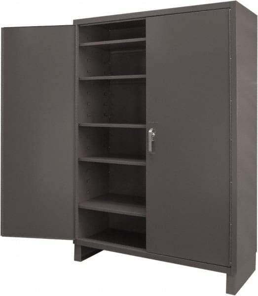 Durham - 5 Shelf Locking Storage Cabinet - Steel, 60" Wide x 24" Deep x 84" High, Gray - Eagle Tool & Supply