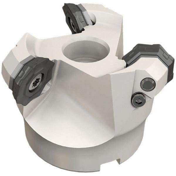 Iscar - 2.49" Cut Diam, 3/4" Arbor Hole, 0.18" Max Depth of Cut, 42° Indexable Chamfer & Angle Face Mill - 3 Inserts, OF..\xB6RFM. 1905 Insert, Right Hand Cut, 3 Flutes, Series Heliocto - Eagle Tool & Supply