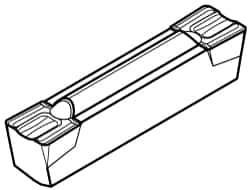 Kennametal - 375I10G GMN Grade KC5010, 9.53mm Cutting Width Carbide Grooving Insert - 7.94mm Max Depth of Cut, Neutral, 0.8mm Corner Radius, TiAlN Finish - Eagle Tool & Supply