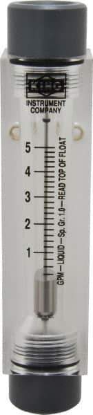 King - 1/2" FNPT Port Block Style, Inline Flowmeter - 100 Max psi, 5 GPM, Acrylic - Eagle Tool & Supply