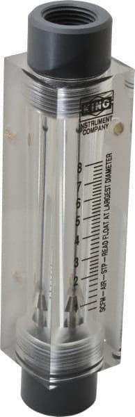 King - 1/2" FNPT Port Block Style, Inline Flowmeter - 125 Max psi, 8.2 SCFM, Acrylic - Eagle Tool & Supply