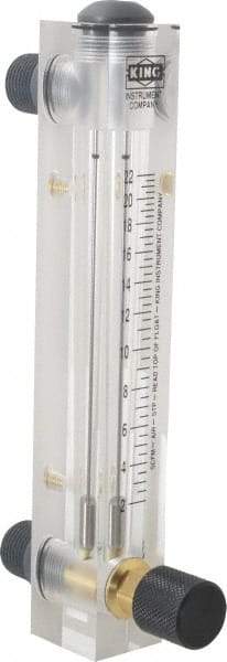 King - 1/2" M Port Block Style, Panel Mount Flowmeter - 125 Max psi, 22 SCFM, Acrylic - Eagle Tool & Supply