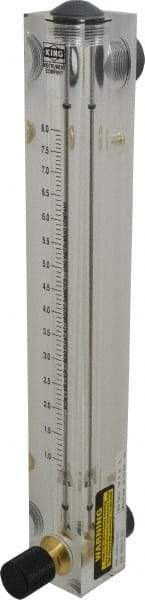 King - 1/2" F Port Block Style, Panel Mount Flowmeter - 125 Max psi, 8 SCFM, Acrylic - Eagle Tool & Supply